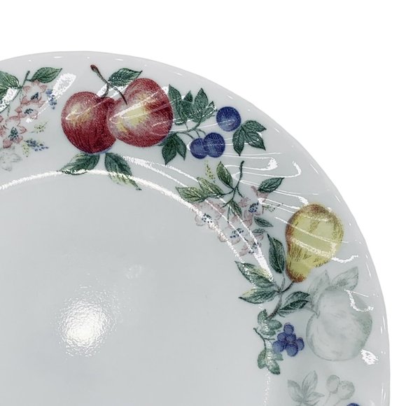 Corelle Set of 4 Chutney Salad Dessert Bread Plates Swirl Fruit Border 7.25" - Picture 1 of 12